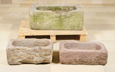 A Set of 3 Stone Troughs, - County Furniture