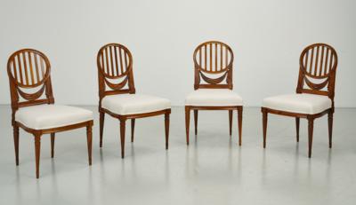 Satz von 4 klassizistischen Sesseln, - Möbel Sonderauktion
