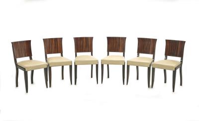 Satz von 6 Art Deco-Stühlen, - Möbel Sonderauktion
