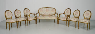 Salonsitzgarnitur i. Louis XVI-Stil, - Furniture