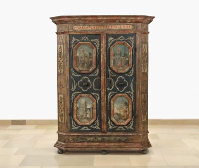 Musealer Zillertaler Bauernschrank mit den 4 Erdteilen, - Country furniture