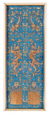 Chinesische Goldstickerei, - Orientteppiche, Textilien und Tapisserien
