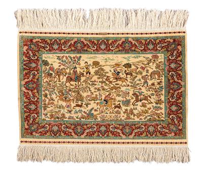 Hereke silk 14 x 14, - Oriental Carpets, Textiles and Tapestries