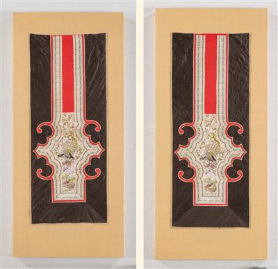 Two Panels of a Chinese Textile, - Tappeti orientali, tessuti, arazzi