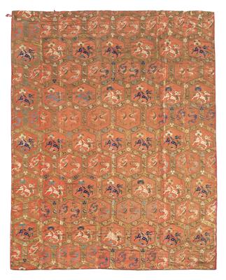 Chinesische Seidenwebe, ca. 298 x 238 cm, - Orientteppiche, Textilien und Tapisserien