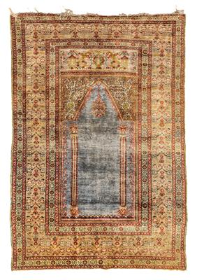 Ghiordes Nischen- oder Gebetsteppich Seide, ca. 154 x 110 cm, - Orientteppiche, Textilien und Tapisserien