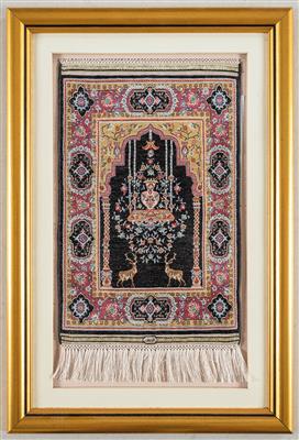 Hereke Seide 20 x 20, ca. 35 x 23 cm, - Orientteppiche, Textilien und Tapisserien