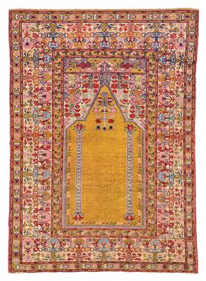 Westanatolischer Seidenteppich,  ca. 161 x 116 cm, - Orientteppiche, Textilien und Tapisserien