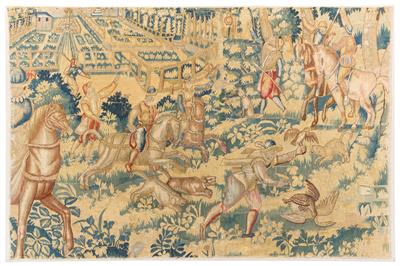 Tapisserie, wohl Flandern, ca. 83 x 127 cm, - Orientteppiche, Textilien und Tapisserien