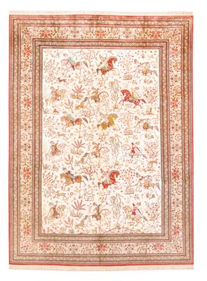 Ghom Silk, Iran, c. 395 x 290 cm, - Oriental Carpets, Textiles and Tapestries