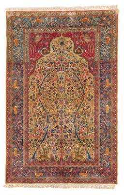 Keshan Silk, Iran, c. 200 x 130 cm, - Tappeti orientali, tessuti, arazzi