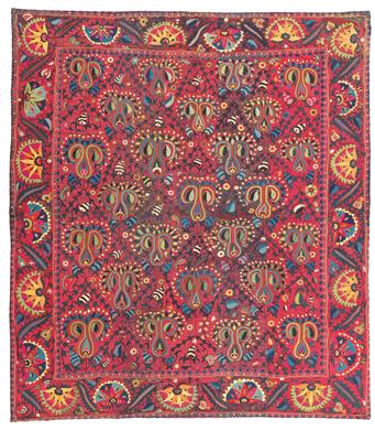 Lakai Suzani, Uzbekistan, c. 220 x 195 cm, - Tappeti orientali, tessuti, arazzi