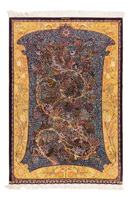 Ghom Silk Finest Quality, Iran, c. 196 x 138 cm, - Oriental Carpets, Textiles and Tapestries