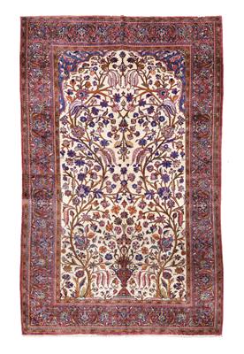 Keschan Seide, Iran, ca. 205 x 129 cm, - Orientteppiche, Textilen und Tapisserien