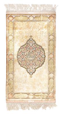 Pure Silk Carpet, Northern Bohemia, c. 112 x 61 cm, - Tappeti orientali, tessuti, arazzi