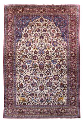 Keschan Seide, Iran, ca.313 x 210 cm, - Orientteppiche, Textilien und Tapisserien