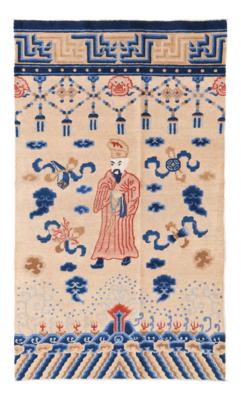 Säulenteppich, China, ca.213 x 125 cm, - Orientteppiche, Textilien und Tapisserien
