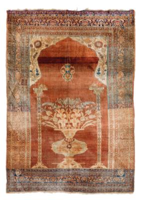 Heriz Silk, Iran, c. 185 x 130 cm, - Oriental Carpets, Textiles and Tapestries