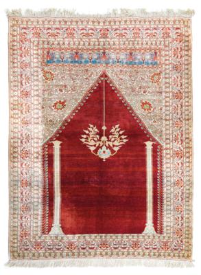 Tabriz Silk, Iran, c. 165 x 125 cm, - Orientální koberce, textilie a tapiserie