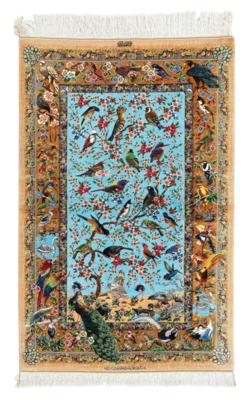 Ghom Seide extra fein, Iran, ca. 160 x 103 cm, - Orientteppiche, Textilien & Tapisserien