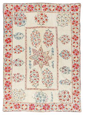 Susani Nurata, Usbekistan, ca. 210 x 167 cm, - Orientální koberce, textilie a tapiserie