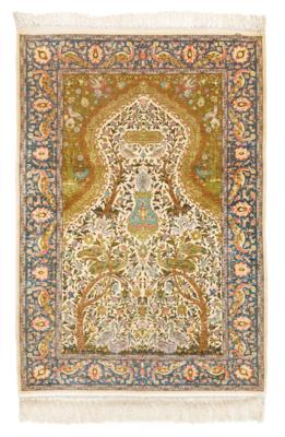 Hereke Silk 14 x 14, Turkey, c. 111 x 77 cm, - Tappeti orientali, tessuti, arazzi