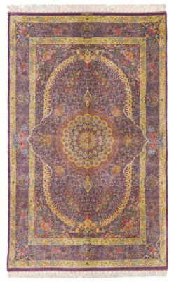 Ghom Seide extra fein, Iran, ca. 210 x 130 cm, - Orientteppiche, Textilien & Tapisserien