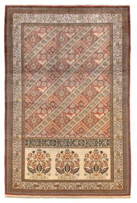 Ghom Seide, Iran, ca. 206 x 136 cm, - Orientteppiche, Textilien & Tapisserien