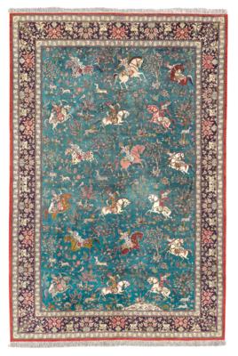 Ghom Silk, Iran, c. 305 x 204 cm, - Oriental Carpets, Textiles and Tapestries