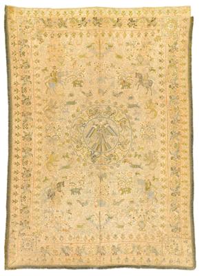 Seidenstickerei, Indien, ca. 298 x 206 cm, - Orientteppiche, Textilien & Tapisserien