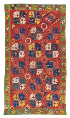 Uzbek Fabric, Uzbekistan, c. 236 x 130 cm, - Orientální koberce, textilie a tapiserie