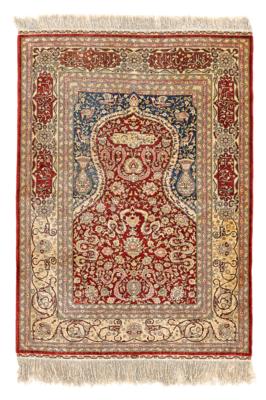 Hereke Seide 12 x 12, Westanatolien, ca. 133 x 95 cm, - Tappeti orientali, tessuti, arazzi