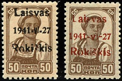 **/* - D. Besetzung Litauen Rokiskis Nr. 1 a/7a **, - Stamps