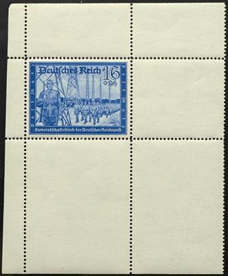 ** - D.Reich Nr. 776 (16 + 24Pfg. Postkameradschaft) als Probedruck im Blockformat in Blau, - Briefmarken