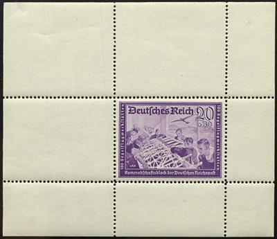 * - D.Reich Nr. 777 (20 + 30 Pfg. Postkameradschaft 1941) als Probedruck im Blockformat in hellviolett, - Stamps