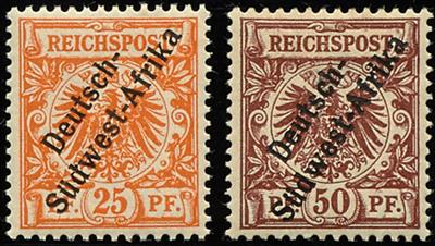 */** - D. Südwestafrika Nr. 1 hellbraun im senkrechten RandPaar mit Zwischensteg (geprüft Czimmek BPP) **, - Stamps