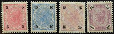 ** - Österr. Freimarken 1890/1891 - Proben mit Lackstreifen auf 5, - Stamps