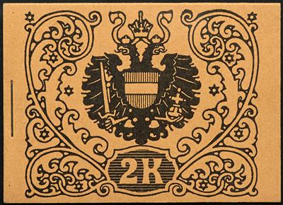 ** - Österr. Markenheftchen Nr. 2 (ANK Nr. 3) (1916 - 2 Kronen) komplettes Heftchen in einwandfreier PrachtErhaltung, - Briefmarken