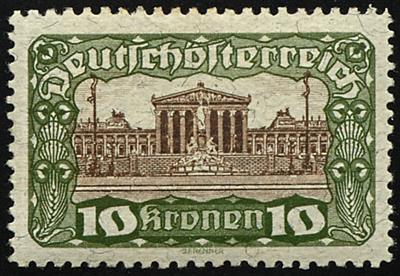 * - Österr. Nr. 290 C (10 Kronen Parlament) in LZ 11 1/2 : 12 1/2, - Briefmarken
