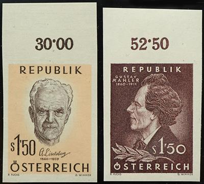 ** - Österreich Nr. 1077 U/78 U (Eiselsberg bzw. Mahler), - Briefmarken