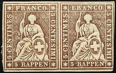 * - Schweiz Nr. 13 II im waagrechten Paar, - Briefmarken