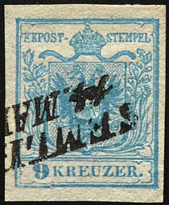 Briefstück/gestempelt - Österreich Nr. 5 H I (10) u.a. eine P 153 ("leicht gebrochene Ecke"), - Známky