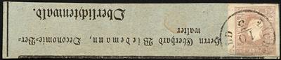 Briefstück - Österr. Nr. 17 b bräunlich lila, - Briefmarken