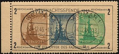 gestempelt - Deutschland Sowjetzone Thüringen Block Nr. 1 t (Type V), - Briefmarken