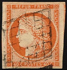 gestempelt - Frankreich Nr. 5 a (40 C. Ceres rotorange), - Stamps