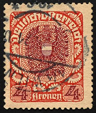 gestempelt - Österr.   ANK Nr. 317 yb (dunkelzinnoberrot/schwarzlila) mit Farbfotoattest Soecknick und Vergleichsstück, - Briefmarken