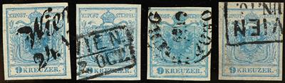 gestempelt - Österreich Nr. 5 H I (4) Spezialstücke: P 182 ("hohe 9"), - Briefmarken