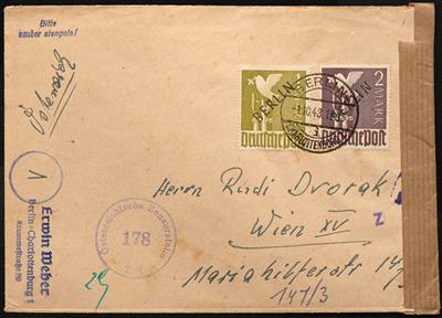 Poststück - Berlin Nr. 17 + 18 auf Sammler-Kuvert vom 1.10.48 nach Wien, - Stamps