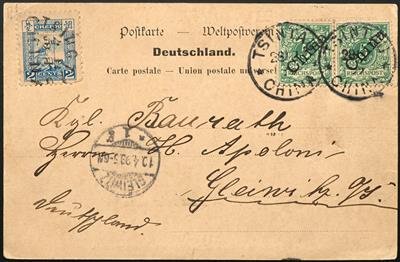 Poststück - Kiautschou 1899/1911 - 5 verschiedene Postkarten, - Stamps