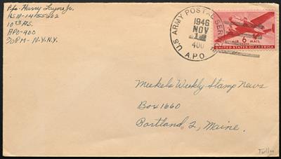 Poststück - Österr. 1946 - US - Feldpost APO 400 (Tulln - Flugfeld) und 5 Belege aus Wien (APO 58 und 777), - Francobolli